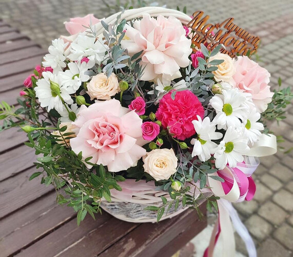 Корзина с цветами Ожидание встречи