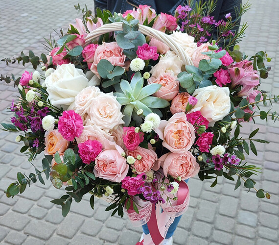 Корзина с цветами Большая радость
