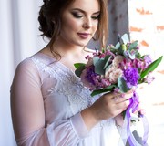 Свадебный букет в фиолетовых оттенках