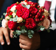 Свадебный букет цвета Марсал