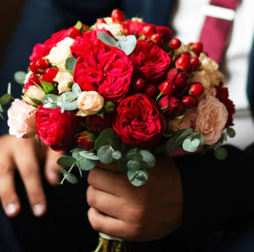 Свадебный букет цвета Марсал