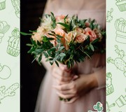 Свадебный букет Нежность из роз и альстромерии
