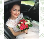 Свадебный букет из кустовых роз и альстромерии